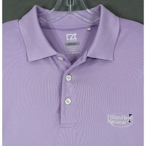 Cutter And Buck DryTec Polo Shirt Mens Purple XL Hilton Head National Golf Club